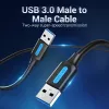 USB A į A kabelis Vention CONBD 0,5 m, USB 3.2 Gen 1 (5 Gbit/s), juodas