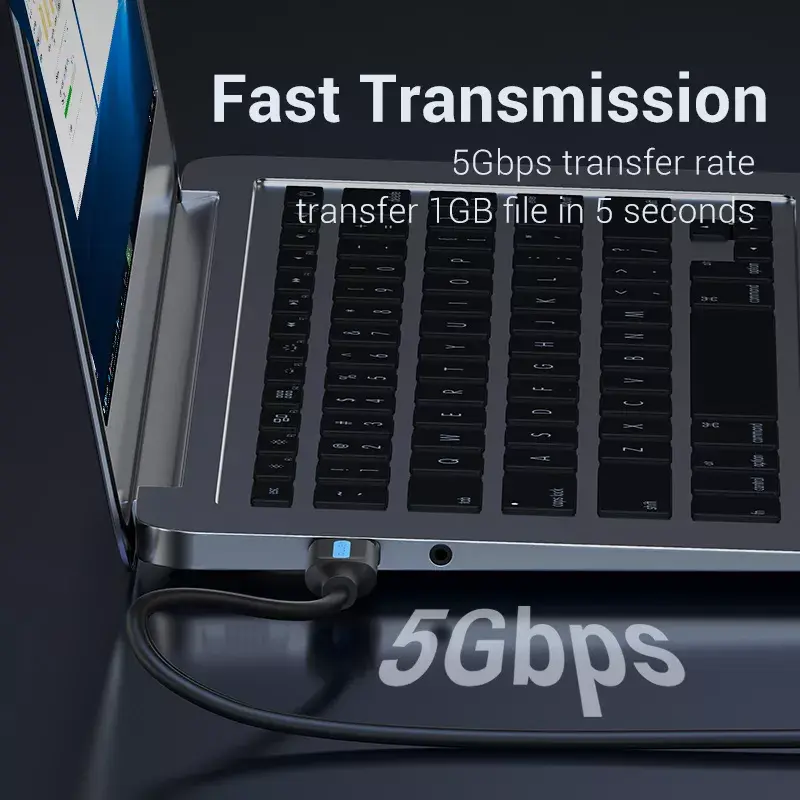 USB A į A kabelis Vention CONBD 0,5 m, USB 3.2 Gen 1 (5 Gbit/s), juodas
