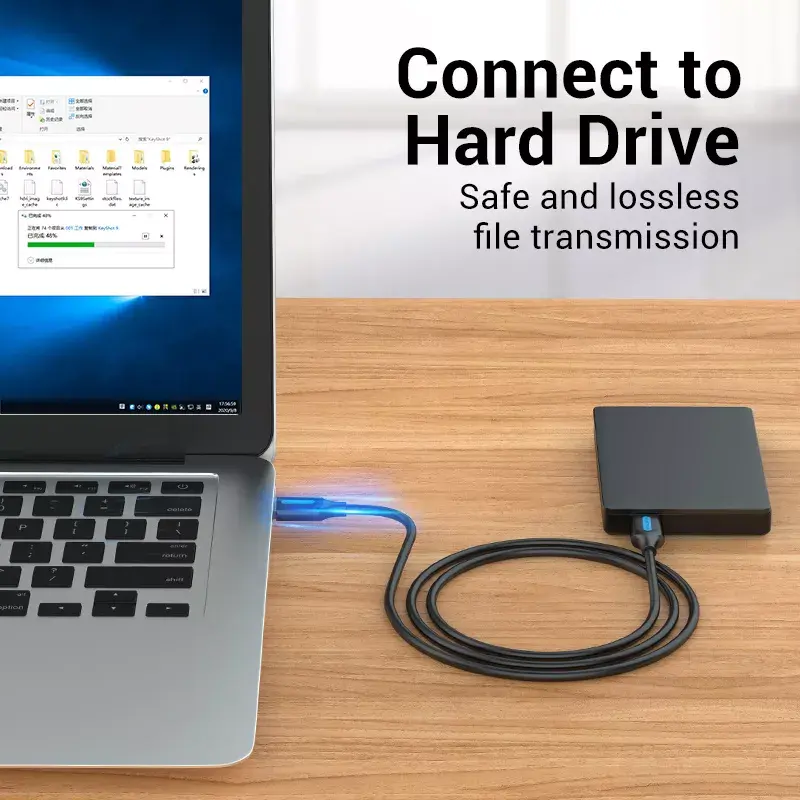 USB A į A kabelis Vention CONBD 0,5 m, USB 3.2 Gen 1 (5 Gbit/s), juodas