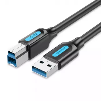 Vention USB 3.0 A į B laidas 3 m — USB 3.2 Gen 1 (5 Gbit/s), juodas, nikeliuotos jungtys