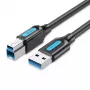 Vention USB 3.0 A į B laidas 3 m — USB 3.2 Gen 1 (5 Gbit/s), juodas, nikeliuotos jungtys