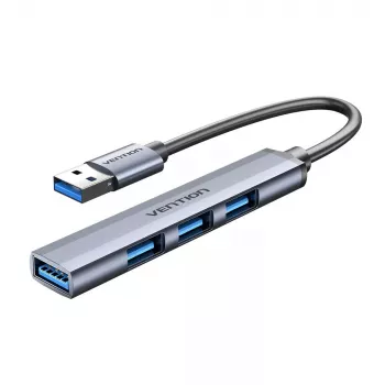 USB šakotuvas Vention CKOHB — 4 prievadų USB 3.2 Gen 1/USB 2.0 šakotuvas, 0,15 m laidas, pilkas aliuminis