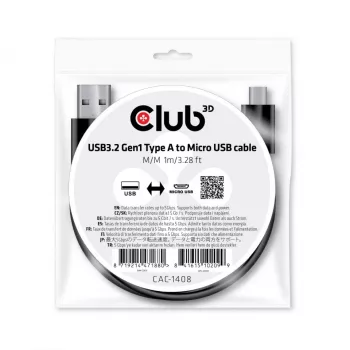 USB 3.2 Gen1 A tipo į Micro USB laidas (V/V) 1 m CLUB3D CAC-1408