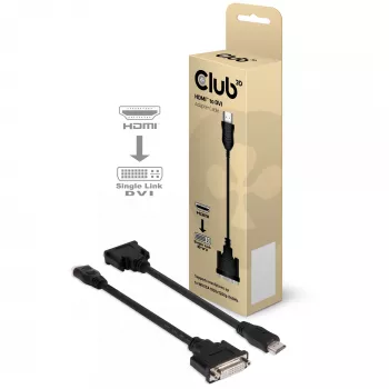 CLUB3D HDMI į DVI vieno kanalo pasyvus adapteris 0,40 m HDMI DVI