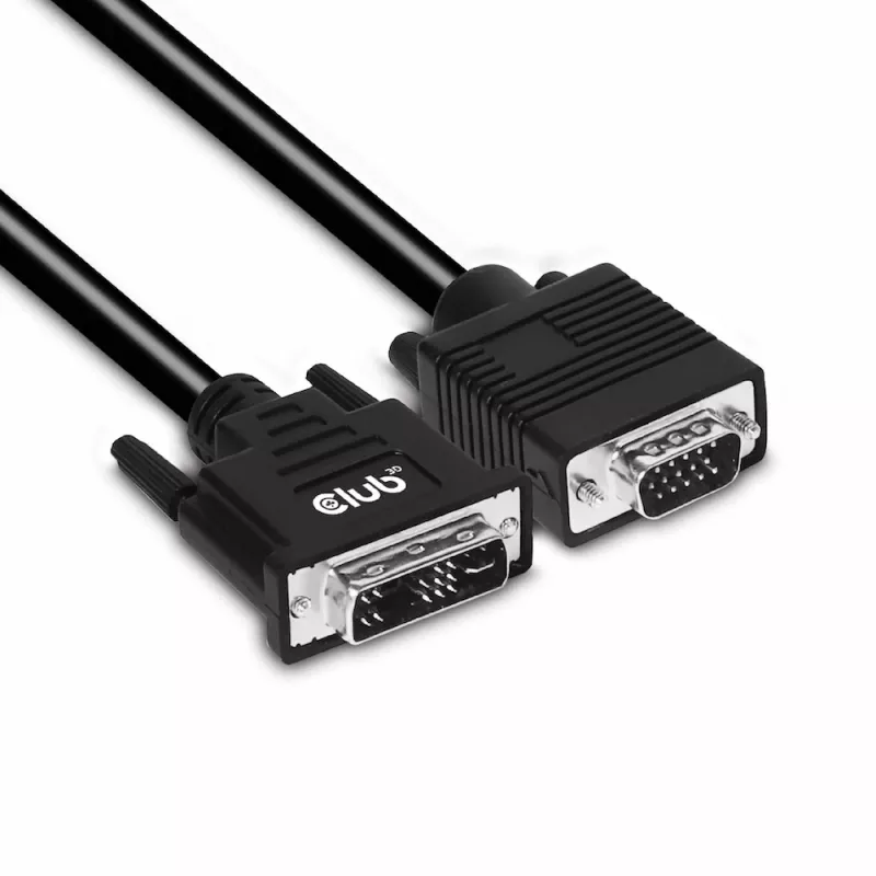 DVI-A į VGA laidas V/V CLUB3D CAC-1243 3m 28 AWG juodas