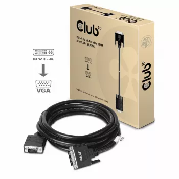 DVI-A į VGA laidas V/V CLUB3D CAC-1243 3m 28 AWG juodas