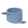 CLUB3D USB-C® magnetinis-spiralinis 240W PD3.1 mėlynas kabelis 2m / 6.56ft Greitas įkrovimas