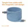 CLUB3D USB-C® magnetinis-spiralinis 240W PD3.1 mėlynas kabelis 2m / 6.56ft Greitas įkrovimas