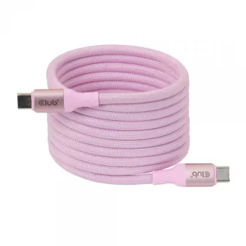 CLUB3D USB-C magnetinės ritės 240 W rožinis laidas 2 m USB 2.0