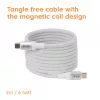 USB-C magnetinės spiralės laidas Club 3D CAC-3032 — baltas, magnetinės spiralės dizainas, skirtas įkrovimui ir duomenų perdavimui