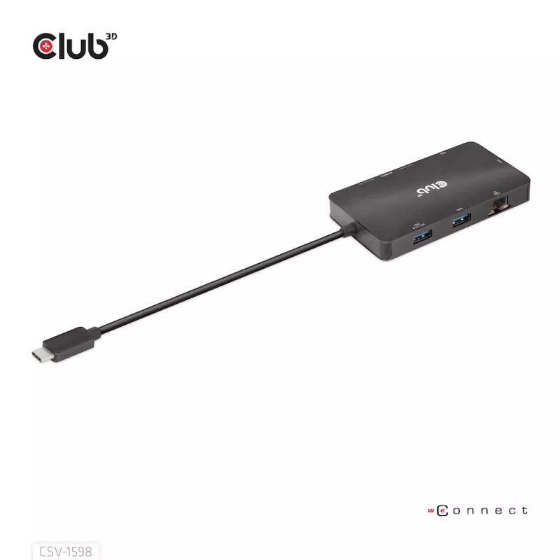 “CLUB3D” USB Gen2 Type-C į dvigubą DisplayPort 4k60Hz 7-in-1 HUB