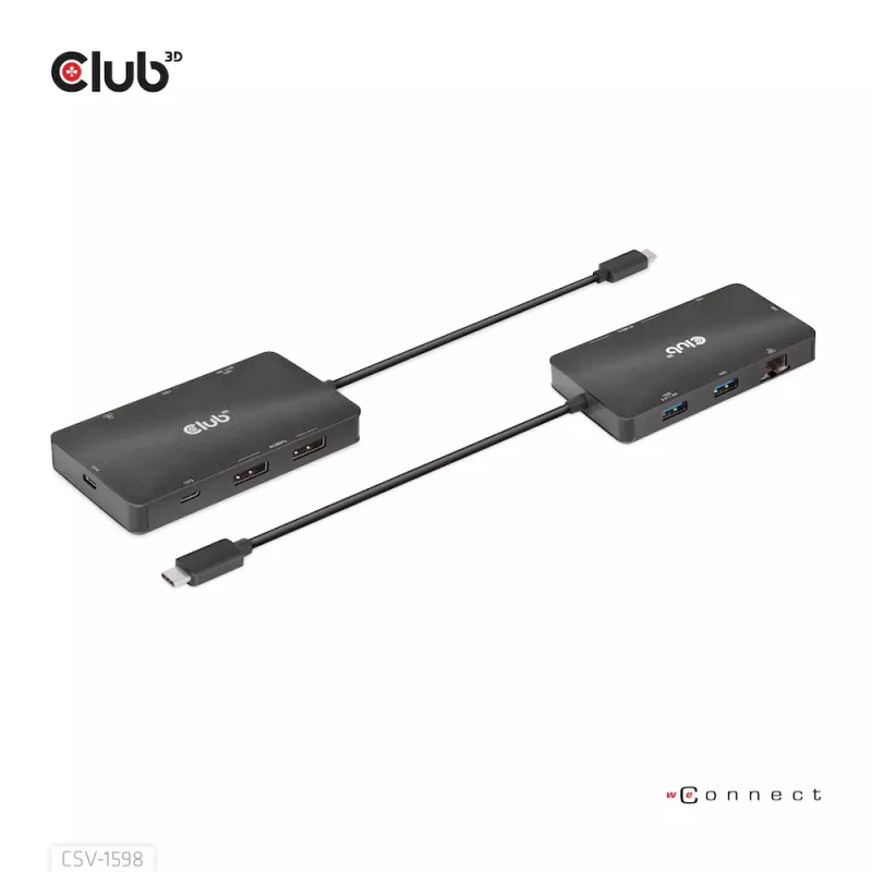 “CLUB3D” USB Gen2 Type-C į dvigubą DisplayPort 4k60Hz 7-in-1 HUB