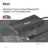 “CLUB3D” USB Gen2 Type-C į dvigubą DisplayPort 4k60Hz 7-in-1 HUB