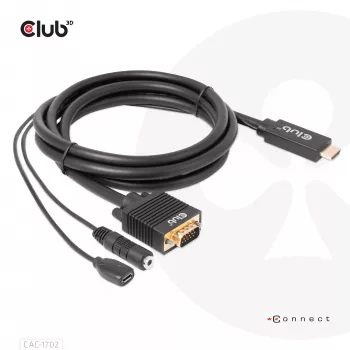 CLUB3D HDMI į VGA laidas M/M 2 m / 6,56 pėd. 28AWG