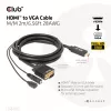 CLUB3D HDMI į VGA laidas M/M 2 m / 6,56 pėd. 28AWG