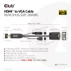 CLUB3D HDMI į VGA laidas M/M 2 m / 6,56 pėd. 28AWG