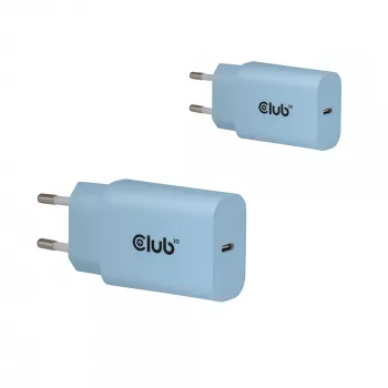 CLUB3D 2-Pack USB C Charger 30 Watt Whit, Patalpose, AC, Mėlynas