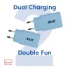 CLUB3D 2-Pack USB C Charger 30 Watt Whit, Patalpose, AC, Mėlynas