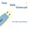 CLUB3D 2-Pack USB C Charger 30 Watt Whit, Patalpose, AC, Mėlynas