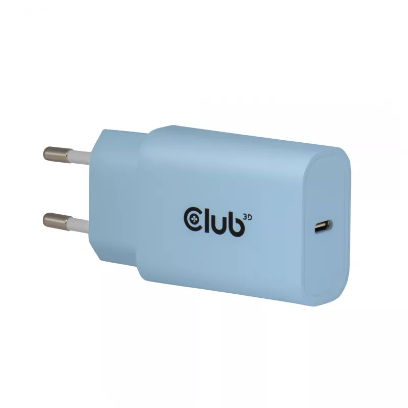 CLUB3D 2-Pack USB C Charger 30 Watt Whit, Patalpose, AC, Mėlynas