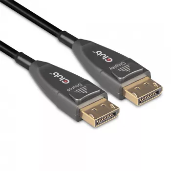 CLUB3D DisplayPort 1.4 aktyvus optinis kabelis, vienkryptis, 4K120Hz, 8K60Hz, M/M, 20 m/65,62 pėd.