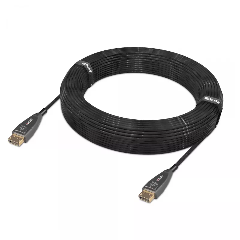 CLUB3D DisplayPort 1.4 aktyvus optinis kabelis, vienakryptis, 4K120Hz 8K60Hz M/M 20m/65.62ft