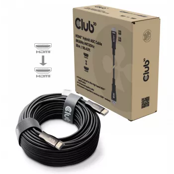 CLUB3D HDMI™ Hybrid AOC kabelis 8K60Hz/4K120Hz 30m / 98.42 ft, 30 m, HDMI Type A (Standard), HDMI Type A (Standard), 48 Gbit/s, Juoda
