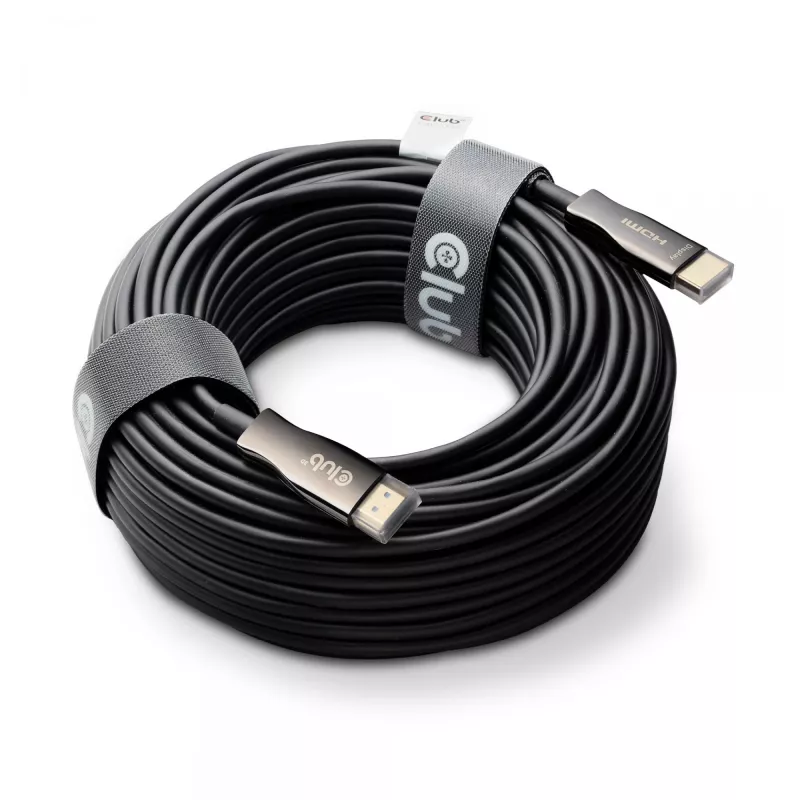CLUB3D HDMI™ Hybrid AOC kabelis 8K60Hz/4K120Hz 30m / 98.42 ft, 30 m, HDMI Type A (Standard), HDMI Type A (Standard), 48 Gbit/s, Juoda