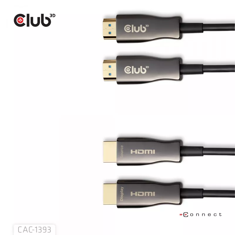 Club 3D HDMI Hybrid AOC kabelis 8K60Hz / 4K120Hz 50 m, HDMI tipo A kištukas–kištukas