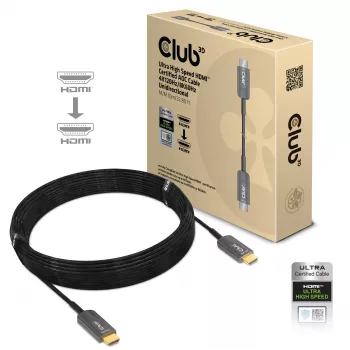 CLUB3D Itin didelės spartos HDMI™ sertifikuotas AOC laidas 4K120Hz/8K60Hz Vienkryptis Kišt./Kišt. 10 m/32.80 pėd.