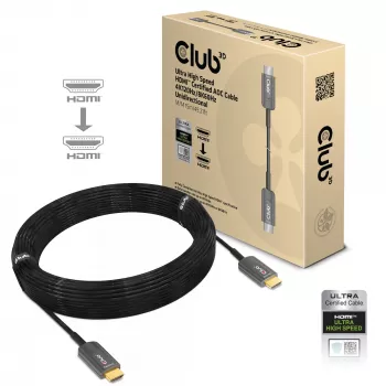CLUB3D Ultra High Speed HDMI™ sertifikuotas AOC laidas 4K120Hz/8K60Hz vienkryptis M/M 15m/49.21ft