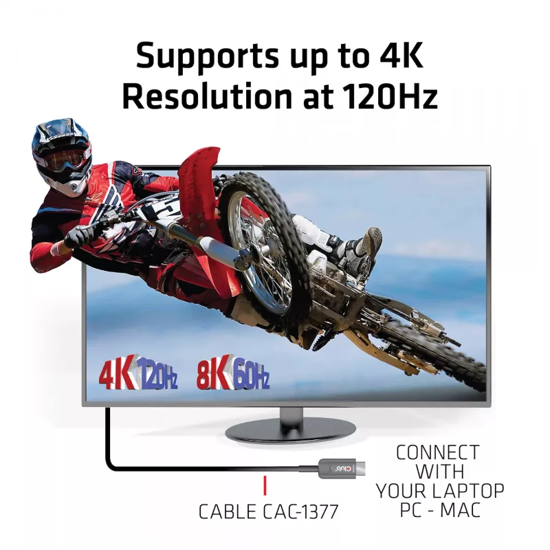 CLUB3D Ultra High Speed HDMI™ sertifikuotas AOC laidas 4K120Hz/8K60Hz vienkryptis M/M 15m/49.21ft