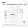 CLUB3D kelioninis įkroviklis 100 W GaN technologija, keturi prievadai USB Type-A (2 vnt.) ir -C (2 vnt.), Power Delivery (PD) 3.0 palaikymas