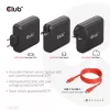 CLUB3D kelioninis įkroviklis 100 W GaN technologija, keturi prievadai USB Type-A (2 vnt.) ir -C (2 vnt.), Power Delivery (PD) 3.0 palaikymas