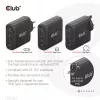 CLUB3D kelioninis įkroviklis 100 W GaN technologija, keturi prievadai USB Type-A (2 vnt.) ir -C (2 vnt.), Power Delivery (PD) 3.0 palaikymas