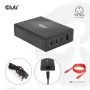 CLUB3D kelioninis įkroviklis 132W su GaN technologija, keturi prievadai USB Type-A ir -C, palaiko Power Delivery (PD) 3.0