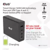 CLUB3D kelioninis įkroviklis 132W su GaN technologija, keturi prievadai USB Type-A ir -C, palaiko Power Delivery (PD) 3.0
