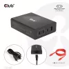 CLUB3D kelioninis įkroviklis 132W su GaN technologija, keturi prievadai USB Type-A ir -C, palaiko Power Delivery (PD) 3.0
