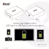 CLUB3D kelioninis įkroviklis 132W su GaN technologija, keturi prievadai USB Type-A ir -C, palaiko Power Delivery (PD) 3.0