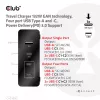 CLUB3D kelioninis įkroviklis 132W su GaN technologija, keturi prievadai USB Type-A ir -C, palaiko Power Delivery (PD) 3.0