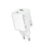 MediaRange MRMA113-2 USB-C 45W kintamos srovės patalpų įkroviklis išmaniajam telefonui ir planšetiniam kompiuteriui, baltas, įvestis 100–240 V