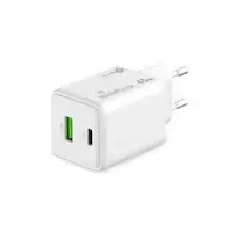 MediaRange MRMA113-2 USB-C 45W kintamos srovės patalpų įkroviklis išmaniajam telefonui ir planšetiniam kompiuteriui, baltas, įvestis 100–240 V