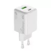 MediaRange MRMA113-2 USB-C 45W kintamos srovės patalpų įkroviklis išmaniajam telefonui ir planšetiniam kompiuteriui, baltas, įvestis 100–240 V