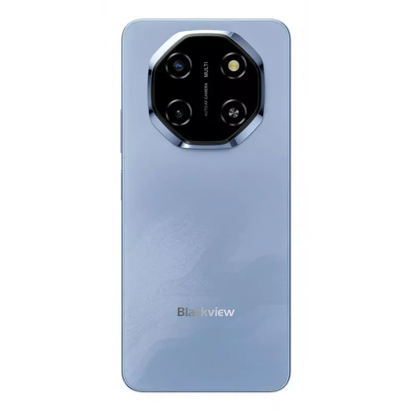 Išmanusis telefonas BLACKVIEW SHARK 6 — 6,88 colio (17,5 cm), Unisoc T8100 2 GHz, 4 GB RAM, 128 GB, 16 MP dviguba galinė kamera, 5000 mAh, Android 15, hibridinis Dual SIM, mėlynas