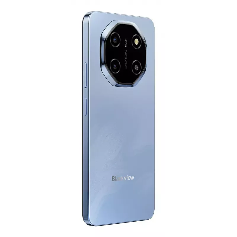 Išmanusis telefonas BLACKVIEW SHARK 6 — 6,88 colio (17,5 cm), Unisoc T8100 2 GHz, 4 GB RAM, 128 GB, 16 MP dviguba galinė kamera, 5000 mAh, Android 15, hibridinis Dual SIM, mėlynas