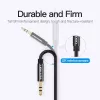 Vention 3,5 mm kištuko į 2×3,5 mm lizdą stereo skirstiklio laidas, 0,3 m, juodas, ABS