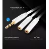 Vention 3,5 mm kištuko į 2×3,5 mm lizdą stereo skirstiklio laidas, 0,3 m, juodas, ABS