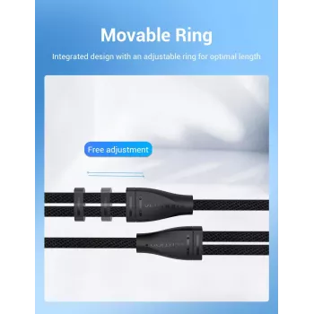 Vention garso adapterio laidas 2×3,5 mm kištukinis į 4 polių 3,5 mm lizdinę, 0,3 m, juodas