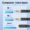 Vention garso adapterio laidas 2×3,5 mm kištukinis į 4 polių 3,5 mm lizdinę, 0,3 m, juodas