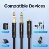 Vention garso adapterio laidas 2×3,5 mm kištukinis į 4 polių 3,5 mm lizdinę, 0,3 m, juodas